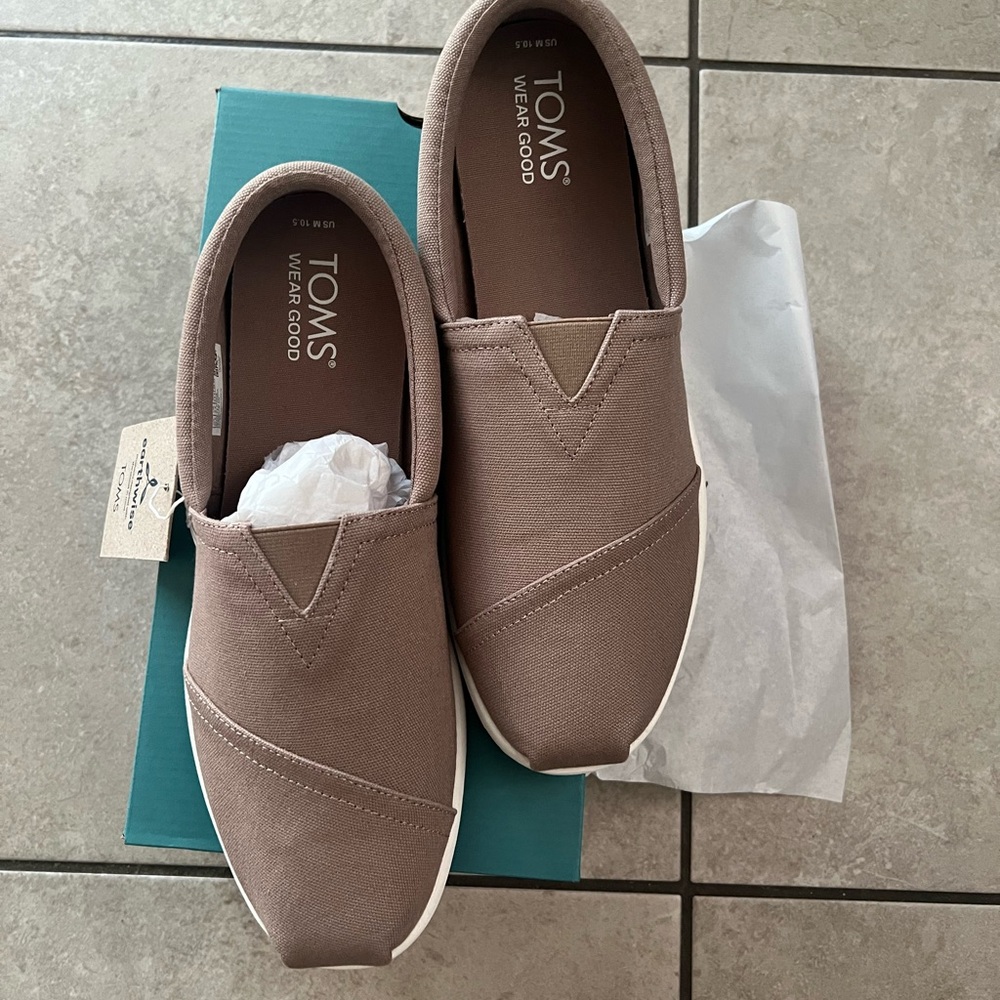 TOMS Men's Brown Canvas Slip-Ons